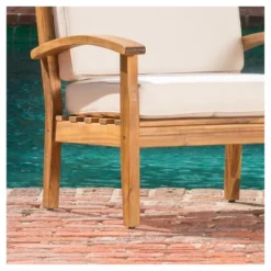 Peyton 4pk Acacia Wood Patio Club Chairs W/ Cushions - Beige - Christopher Knight Home -Outdoor Furniture Store GUEST cf244c1f 87fa 42bd 9db2 5cfad56e4991