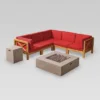 Brava 7pc Acacia Sectional Sofa Set With Fire Pit - Christopher Knight Home -Outdoor Furniture Store GUEST cffe7e61 7015 470b bfbc 7b5246fcee7e