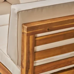 Oana 9pc Acacia Wood U-Shaped Sectional Sofa Set Teak/Beige - Christopher Knight Home -Outdoor Furniture Store GUEST d2ef3ef3 cb57 4620 a83a d30ea423d62b