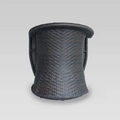 Larchmont Wicker Swivel Chair - Brown/Navy - Christopher Knight Home -Outdoor Furniture Store GUEST d59c473c b106 4227 94b1 be5d70386311