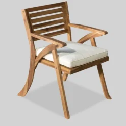 Hermosa 7pc Acacia Wood Oval Dining Set - Teak/Cream - Christopher Knight Home -Outdoor Furniture Store GUEST d7556788 8c8d 4f87 8c49 7c3002895849