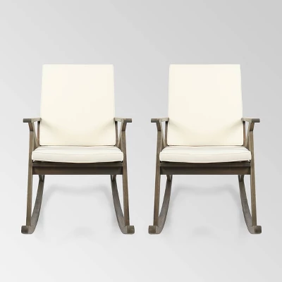 Gus 2pk Acacia Wood Rocking Chair - Christopher Knight Home 7 Gus 2pk Acacia Wood Rocking Chair - Christopher Knight Home - Image 5