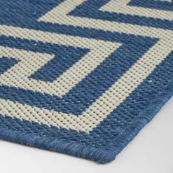 5'3" X 7' Preveli Outdoor Rug Blue/Ivory - Christopher Knight Home -Outdoor Furniture Store GUEST da38a98e add6 4a5c a908 28d5f071fb4f