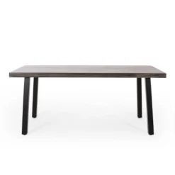 Pointe 3pc Outdoor Modern Industrial Aluminum Dining Set With Benches Gray/Matte Black - Christopher Knight Home -Outdoor Furniture Store GUEST dd15c144 64ae 42ea 8b09 7f146c1a93a4