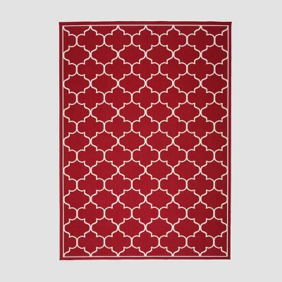 Thornhill Geometric Outdoor Rug Red/Ivory - Christopher Knight Home 8 Thornhill Geometric Outdoor Rug Red/Ivory - Christopher Knight Home - Image 6