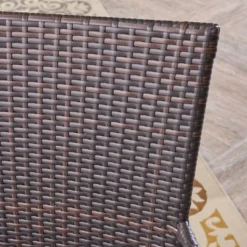 Collins 5pc Acacia Wood & Wicker Dining Set - Teak/Brown - Christopher Knight Home -Outdoor Furniture Store GUEST df10671d 18c5 4edc becf e175def0e33b