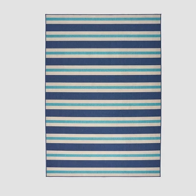 Ronan Geometric Outdoor Rug Blue/Ivory - Christopher Knight Home 8 Ronan Geometric Outdoor Rug Blue/Ivory - Christopher Knight Home - Image 6