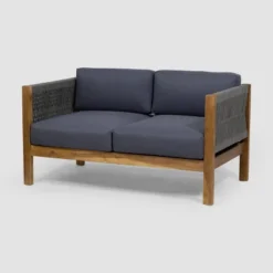Laurel 2pc Acacia Wood Loveseat Set Teak/Gray - Christopher Knight Home -Outdoor Furniture Store GUEST e7471a75 a4e7 4725 9d54 e3725f5ba615