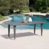 Dominica 6.25' Rectangular Wicker Dining Table - Gray - Christopher Knight Home