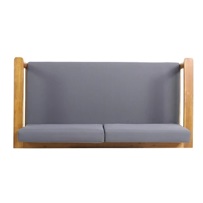 Magnolia Patio Acacia Wood Loveseat - Teak/Dark Gray - Christopher Knight Home 7 Magnolia Patio Acacia Wood Loveseat - Teak/Dark Gray - Christopher Knight Home - Image 5