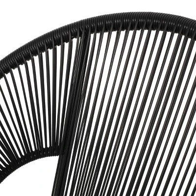 Condessa Patio Hammock Weave Loveseat Bench - Black - Christopher Knight Home 4 Condessa Patio Hammock Weave Loveseat Bench - Black - Christopher Knight Home - Image 2