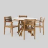 Stamford 5pc Acacia Wood Round Dining Set Teak - Christopher Knight Home