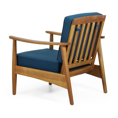 Willowbrook 2pc Acacia Wood Club Chairs - Teak/Dark Teal - Christopher Knight Home 4 Willowbrook 2pc Acacia Wood Club Chairs - Teak/Dark Teal - Christopher Knight Home - Image 2
