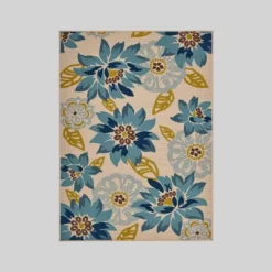 Wildwood Floral Outdoor Rug Ivory/Blue - Christopher Knight Home -Outdoor Furniture Store GUEST eb1ca596 b6f6 4d56 a65b c86b092a213d