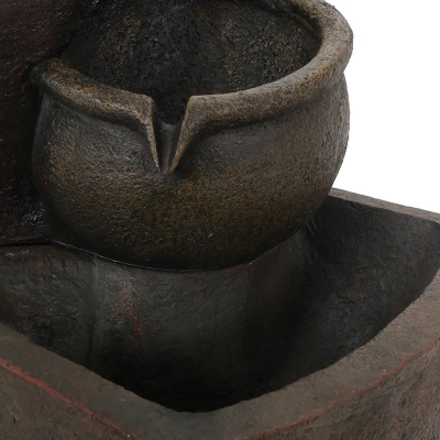 30.75" Bochas Faux Stone Fountain - Christopher Knight Home 5 30.75" Bochas Faux Stone Fountain - Christopher Knight Home - Image 3