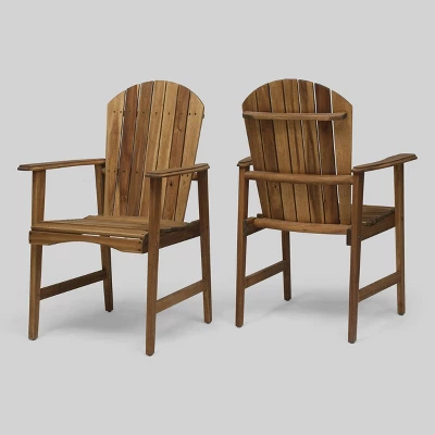 2pk Malibu Acacia Wood Patio Adirondack Dining Chairs - Christopher Knight Home 10 2pk Malibu Acacia Wood Patio Adirondack Dining Chairs - Christopher Knight Home - Image 8