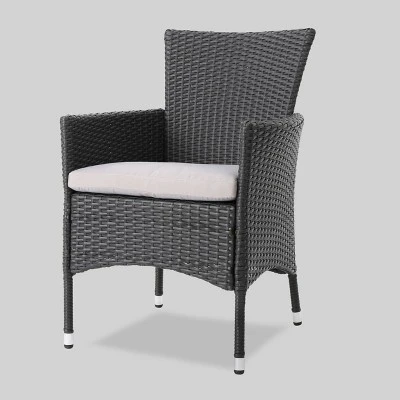 Sina 6pc Wicker And Light Weight Concrete Dining Set - Gray/Silver - Christopher Knight Home 6 Sina 6pc Wicker And Light Weight Concrete Dining Set - Gray/Silver - Christopher Knight Home - Image 4