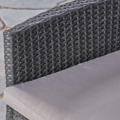 Bruna 3pc Wood & Wicker Bistro Set - Gray/Gray - Christopher Knight Home 7 Bruna 3pc Wood & Wicker Bistro Set - Gray/Gray - Christopher Knight Home - Image 5