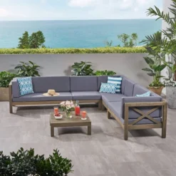 Brava 6pc Acacia Wood Sectional Patio Seating Set - Christopher Knight Home -Outdoor Furniture Store GUEST f854532f d494 4c87 b5a9 704623c034bd