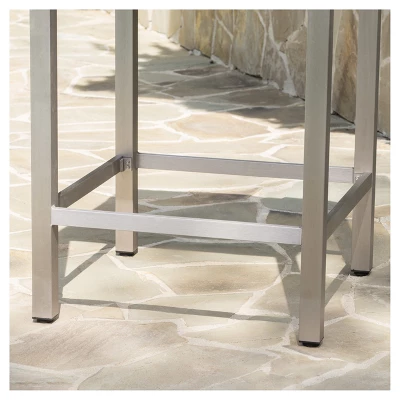 Cape Coral Square Aluminum And Wicker Bar Table - Gray - Christopher Knight Home 5 Cape Coral Square Aluminum And Wicker Bar Table - Gray - Christopher Knight Home - Image 3