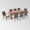 Villa 9pc Wood And Wicker Expandable Dining Set Brown And Cream - Christopher Knight Home -Outdoor Furniture Store GUEST f8fdd7c4 4e21 416b a418 45ce99a7ee56