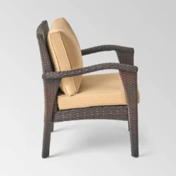 Kalo 5pc Wicker Chat Set With Fire Table - Brown/Tan/Light Gray - Christopher Knight Home -Outdoor Furniture Store GUEST f95b24c3 41fb 4c2d b04a c737f5a21df4