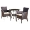 Parker 3-Piece Wicker Patio Bistro Seating Set With Cushions - Brown - Christopher Knight Home -Outdoor Furniture Store GUEST fa7c0cb5 5b3d 44f4 a1bf af4534bf9989