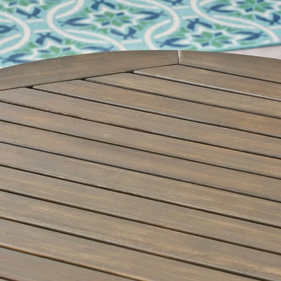 Bruna 3pc Wood & Wicker Bistro Set - Gray/Gray - Christopher Knight Home 5 Bruna 3pc Wood & Wicker Bistro Set - Gray/Gray - Christopher Knight Home - Image 3