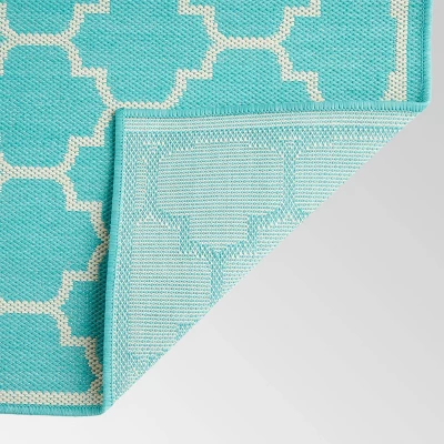 5'3" X 7' Ifran Outdoor Rug Teal/Ivory - Christopher Knight Home 3 5'3" X 7' Ifran Outdoor Rug Teal/Ivory - Christopher Knight Home