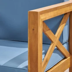 Brava 2pk Acacia Wood Club Chairs - Christopher Knight Home