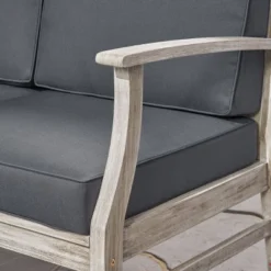 Perla 2pk Acacia Wood Club Chairs Light Gray/Dark Gray - Christopher Knight Home -Outdoor Furniture Store GUEST fdaffe5c 825c 4edc b20c d096669327fe