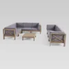 Brava 9pc Acacia Sectional Sofa & Table Set - Christopher Knight Home -Outdoor Furniture Store GUEST ff2ebd73 43e5 4e6e 95a9 7166f73499b3